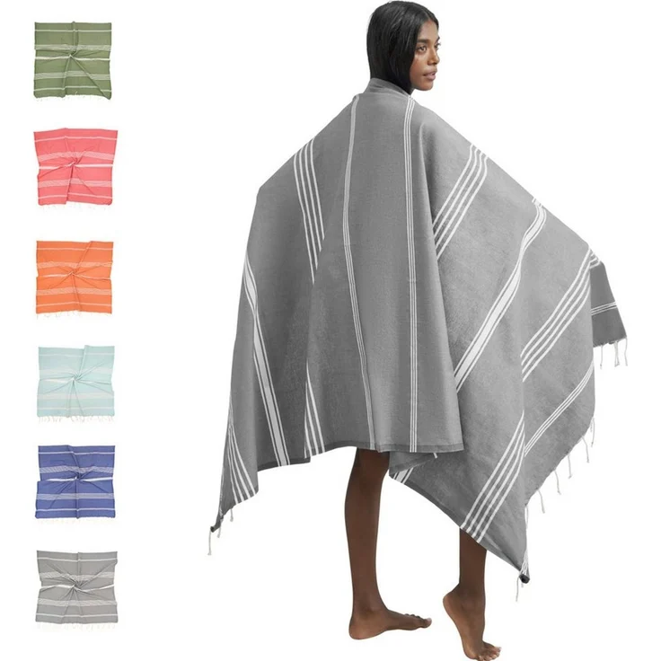 furora HOLIDAY Saunatuch Strandtuch Hamamtuch: groß 100x200 cm Saunatuch, Strandhandtuch dünn, Strandtuch Saunatuch aus 100% Baumwolle Strandtuch Set
