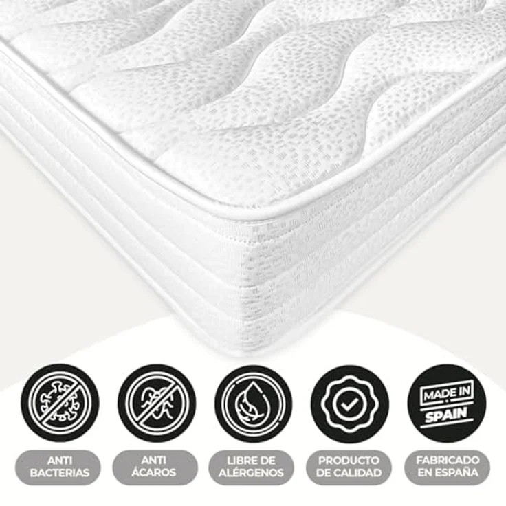 Somnia - Sena Reversible Memory-Foam-Matratze 120x200 (Winterseite-Sommerseite), Festigkeit-mittlere Härte, Dicke 20 cm, milbenhemmend, antibakteriell und hypoallergen – Bild 8