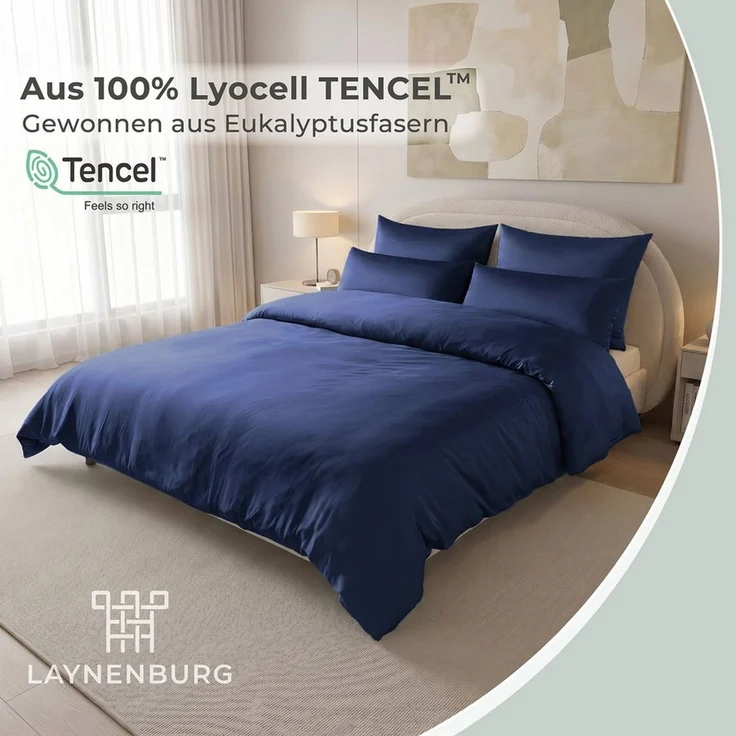 Laynenburg Bettwäsche Eukalyptus aus 100% Tencel Lyocell ab Gr. 135x200 – Bild 2