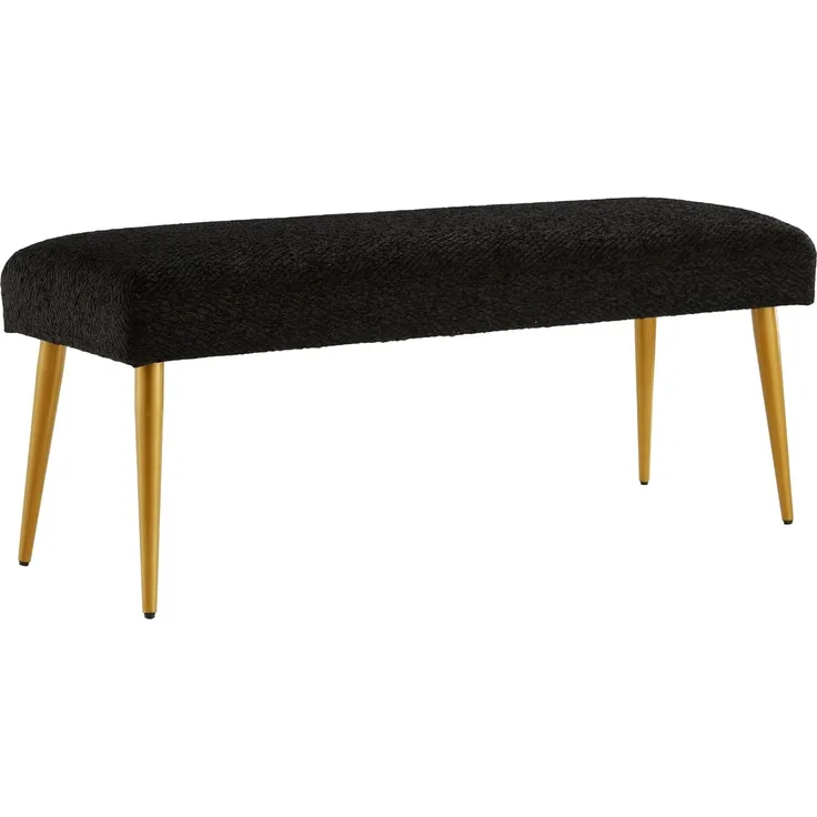 Ball & Cast gepolstert schwarz Eingang Bank für Schlafzimmer, Ende des Bettes Bank Ottoman Hocker mit gepolstertem Sitz & Metallbeine, schwarz