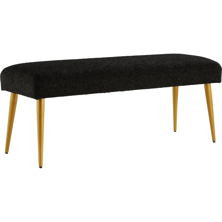 Ball & Cast gepolstert schwarz Eingang Bank für Schlafzimmer, Ende des Bettes Bank Ottoman Hocker mit gepolstertem Sitz & Metallbeine, schwarz – Bild 1