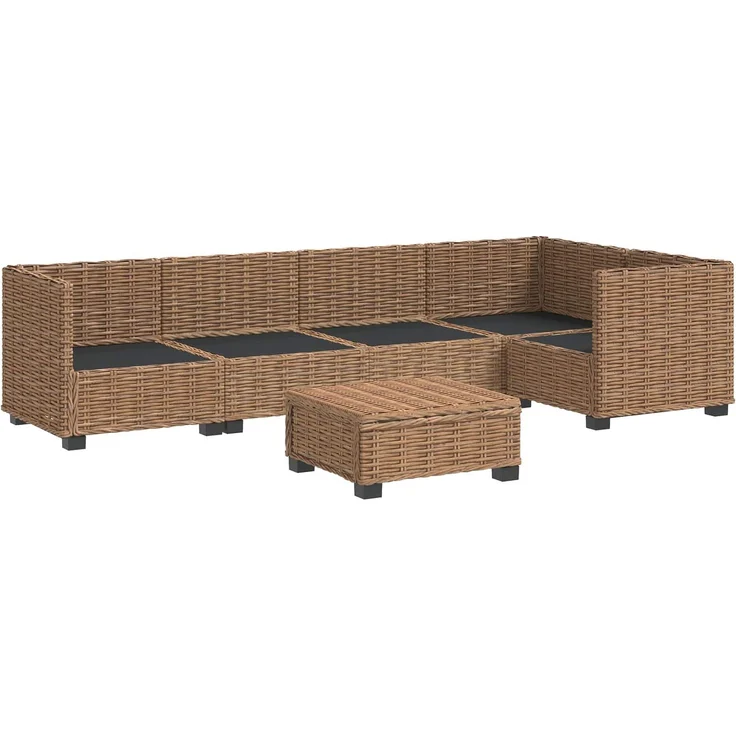 vidaXL 6 Stk. Rattan Lounge Set mit Kissen GENDT Naturrattan Natur 3429854 – Bild 4