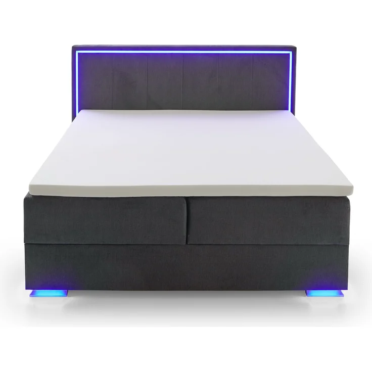 Colorado II Boxspringbett grau Stoffbezug Breeze 209cm x 191cm x 121cm – Bild 2