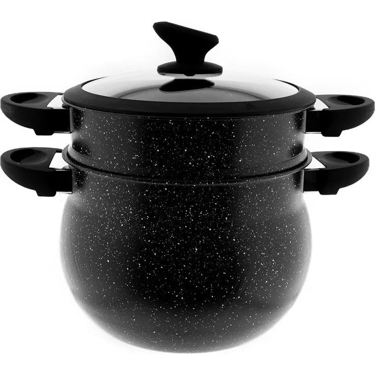 3 in 1 Kochtopf, Marmorbeschichteter Dampfgarer, Couscoussier, 8 Liter
