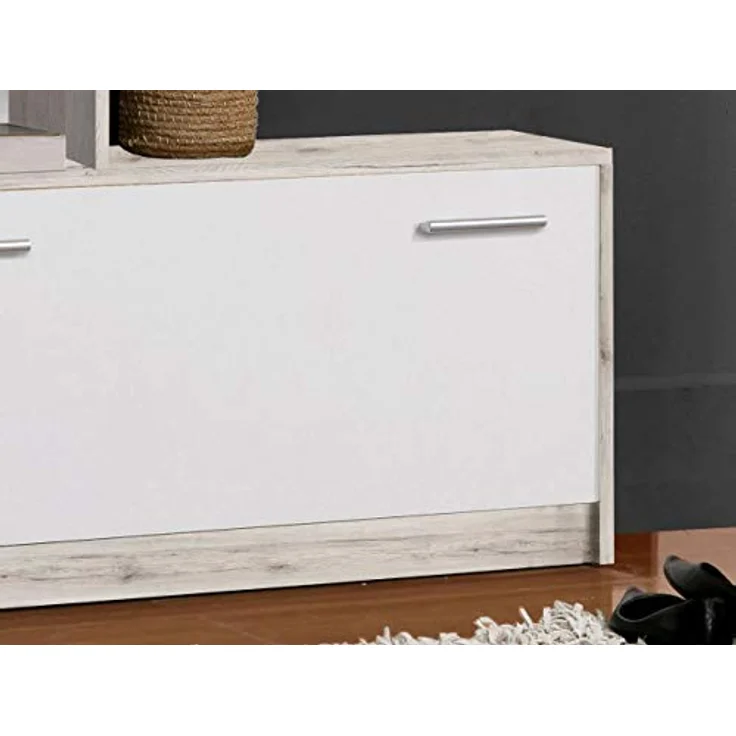 FORTE Foxi Kompaktgarderobe inklusive Spiegel, Holzwerkstoff, Sandeiche Dekor, 97. 5 x 25 x 180 cm – Bild 5