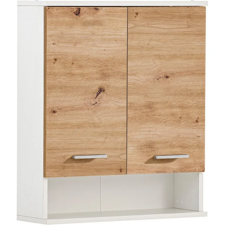 Schildmeyer Hängeschrank Palermo, Holzwerkstoff, Mattweiß/Artisan Eiche Dekor, 59,8 x 20,5 x 70,8 cm (B/T/H) – Bild 1