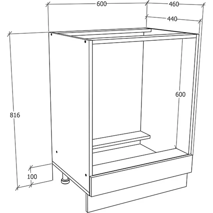 VCM Küchenmöbel Herdumbauschrank & Ofenschrank Fasola 919315 Weiß / Anthrazit H. 82 x B. 60 x T. 46 cm – Bild 4