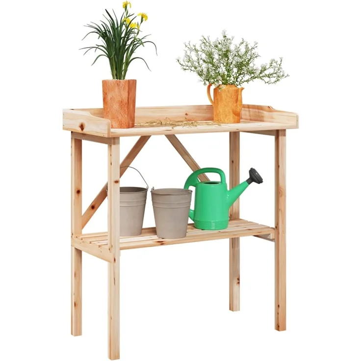 vidaXL Pflanztisch mit Ablage 78x38x82,5 cm Massivholz Tanne 156349