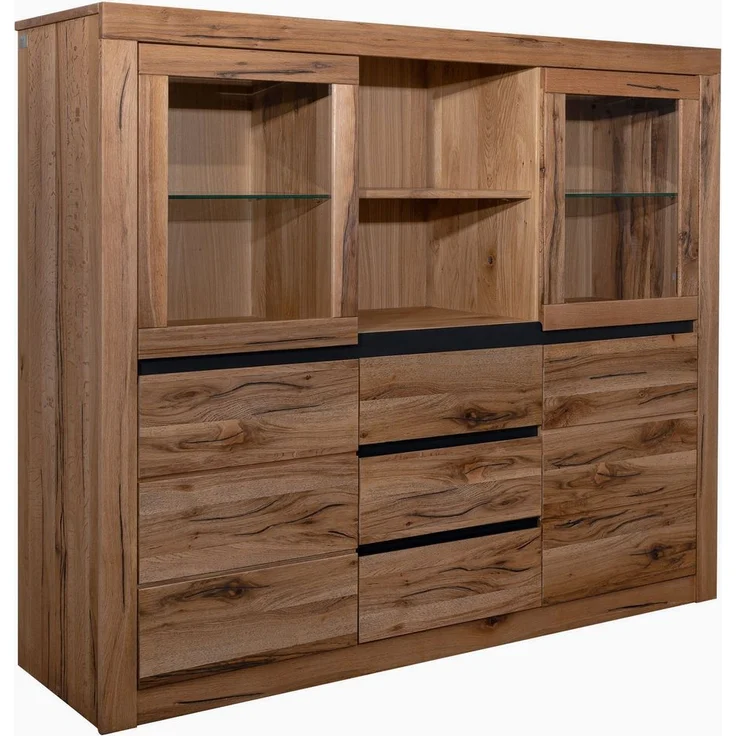 Highboard Wildeiche / Zerreiche 155x43x140 braun geölt MONTREUX #356 – Bild 1