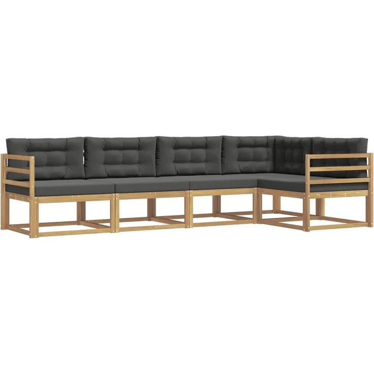 vidaXL Outdoor-Sofagarnitur 5 stk. 5-Sitzer Weiß und Anthrazit 3386431 – Bild 2