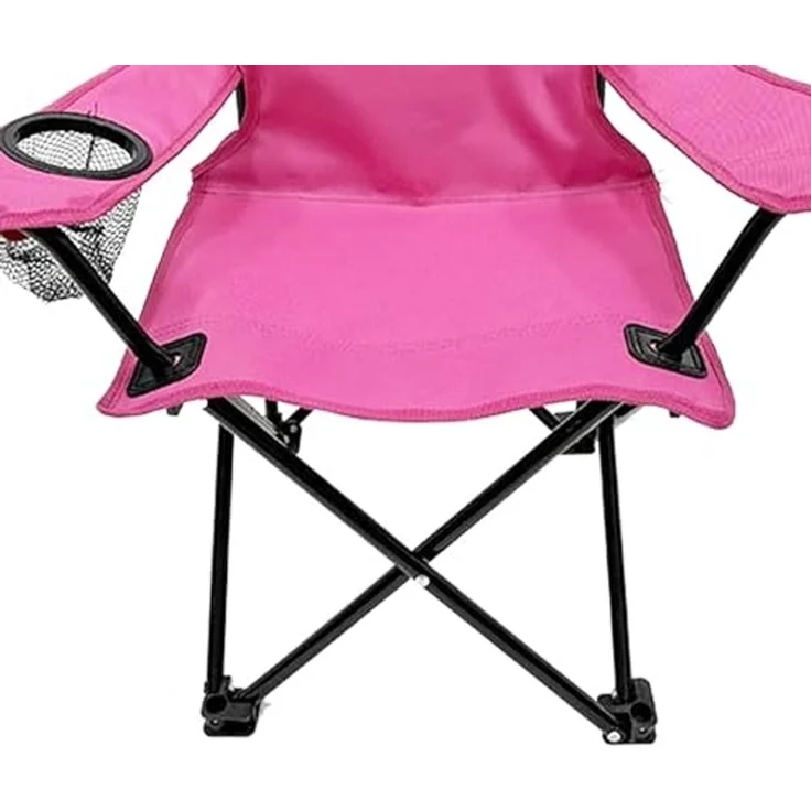 Kinder Anglersessel Pink mit Getränkehalter und Tasche Motiv Hase – Bild 4
