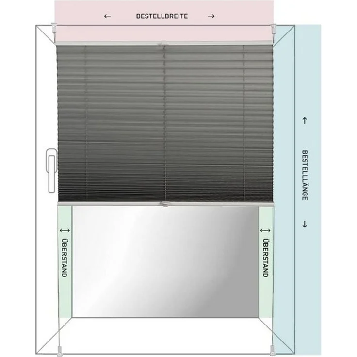 K-home Klemmfix Plissee 3D-Effekt Weiß 30x130 cm – Bild 4