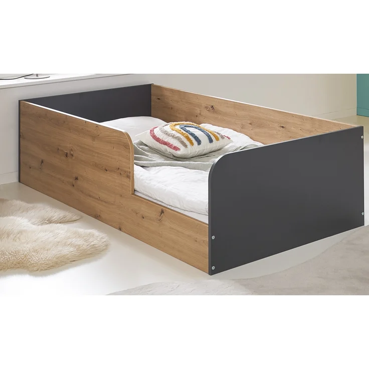 Bodenbett »Alessio« 90 x 200 cm, Anthrazit / Artisan Oak, (B/H/T): 204 x 50 x 94 cm, Arthur Berndt – Bild 1
