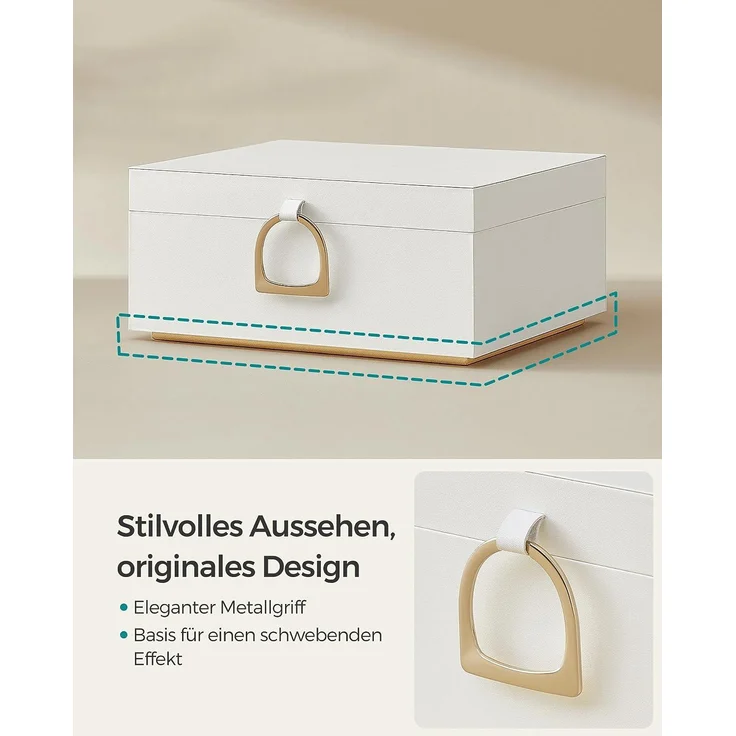 Songmics Schmuckkasten, 2 Ebenen, Schmuckkasten mit Griff, Schmuckbox – Bild 3