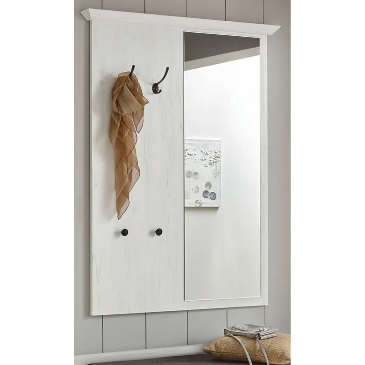 Wandgarderobe Westerland - Landhaus Pinie Weiß