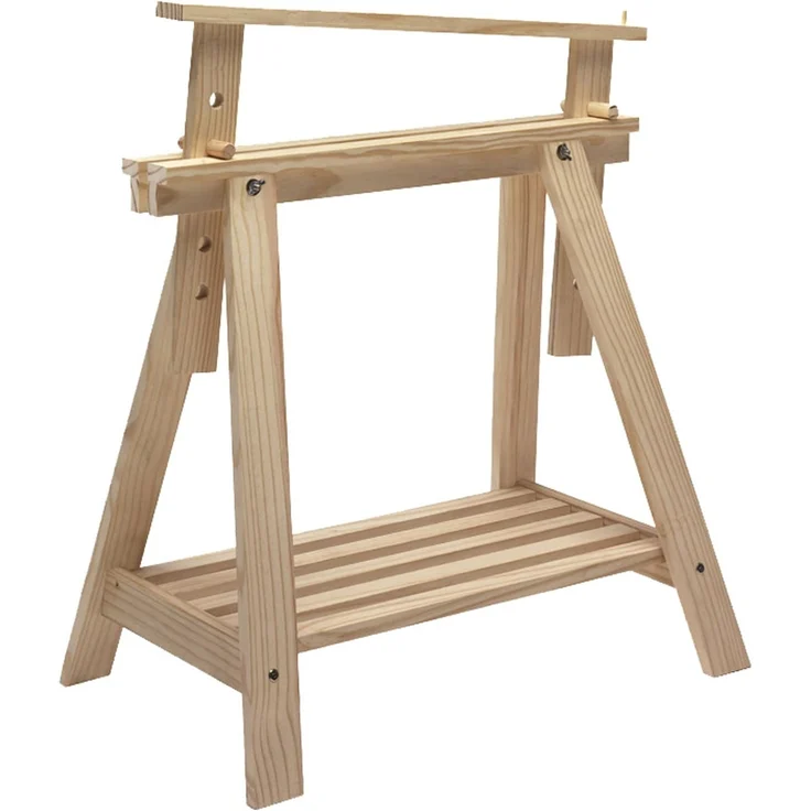 Astigarraga Kit Line Fußhocker Höhenverstellbarer Holzbock "Archi Tec", Tischbein aus Massivholz, 5 Stufen höhenverstellbar: 70-101 cm – Bild 1
