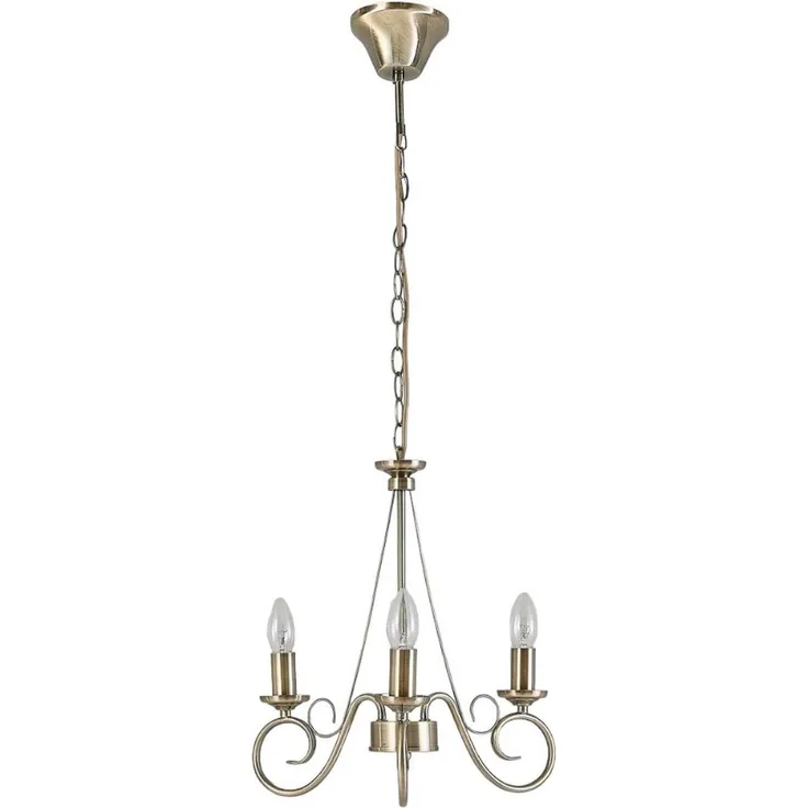 Lindby Kronleuchter Marnia, Metall, Bronze IP20, 3 x 40 W