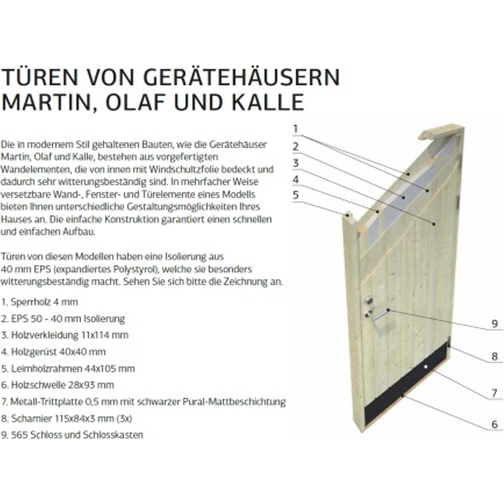 Palmako Gartenhaus Kalle 66 m² Gartenhaus aus Holz Holzhaus mit 88 mm Wandstärke Blockbohlenhaus – Bild 2