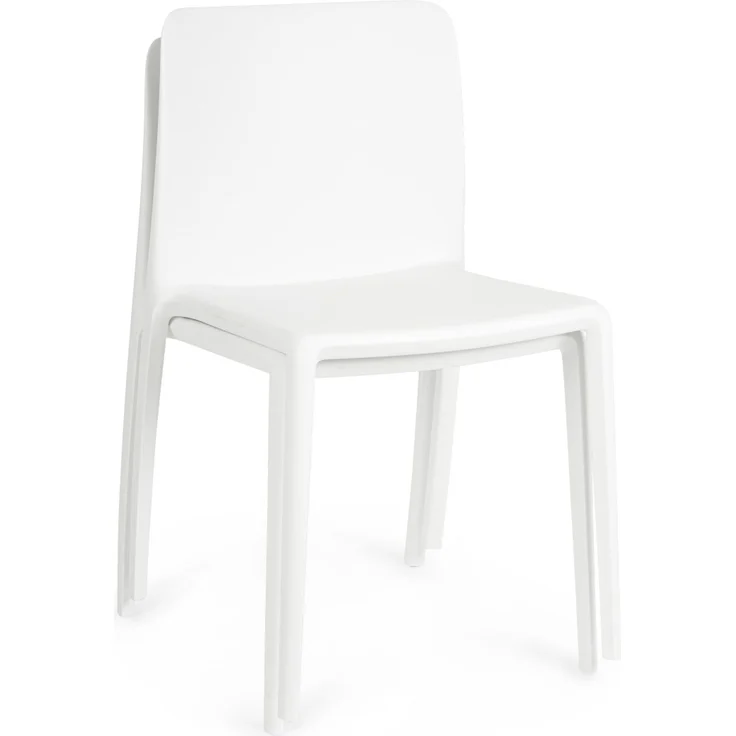 Stuhl Chloris 4er-Set aus Kunststoff, modern, weiß, UV-beständig und stapelbar für Dein Zuhause – Bild 2
