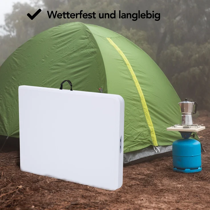 Brixy Klapptisch - Klapptisch - 180 x 70 x 74 cm - Campingtisch - Gartentisch - Tragbar - Weiß – Bild 8