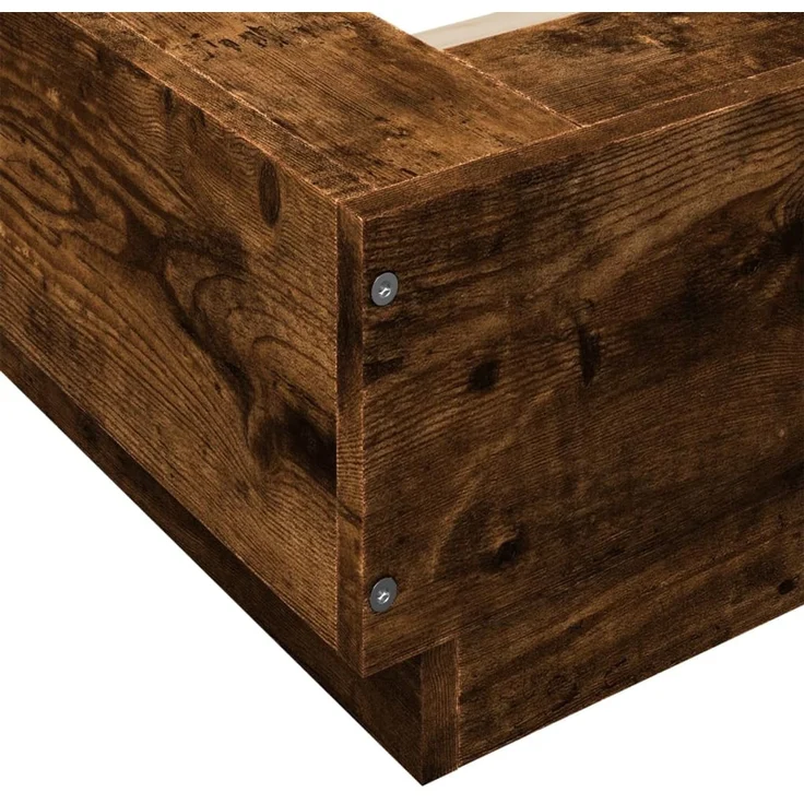 vidaXL Bettgestell Räuchereiche 90x190 cm Holzwerkstoff 3281242 – Bild 7