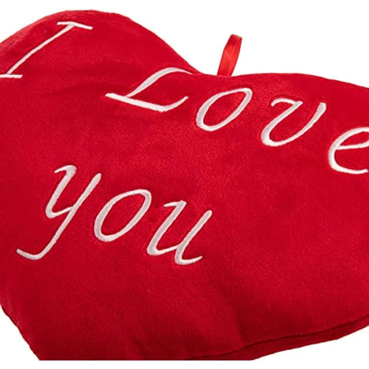 Deuba Herzkissen I Love You Liebe 26cm flauschig weich gestickter Schriftzug Plüschherz Plüschkissen Kissen Kuschelkissen – Bild 9