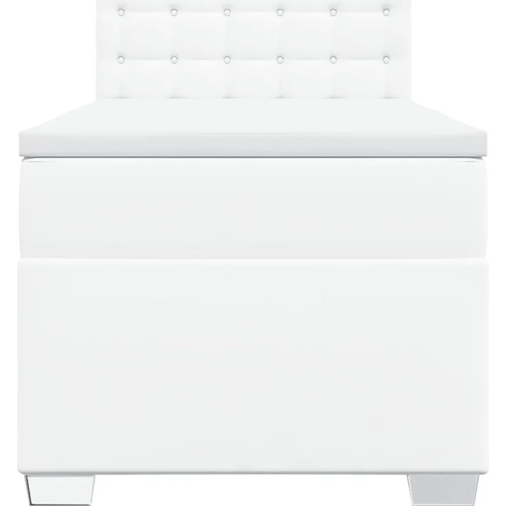 vidaXL Boxspringbett mit Matratze Weiß 90x200 cm Kunstleder 3288405 – Bild 6