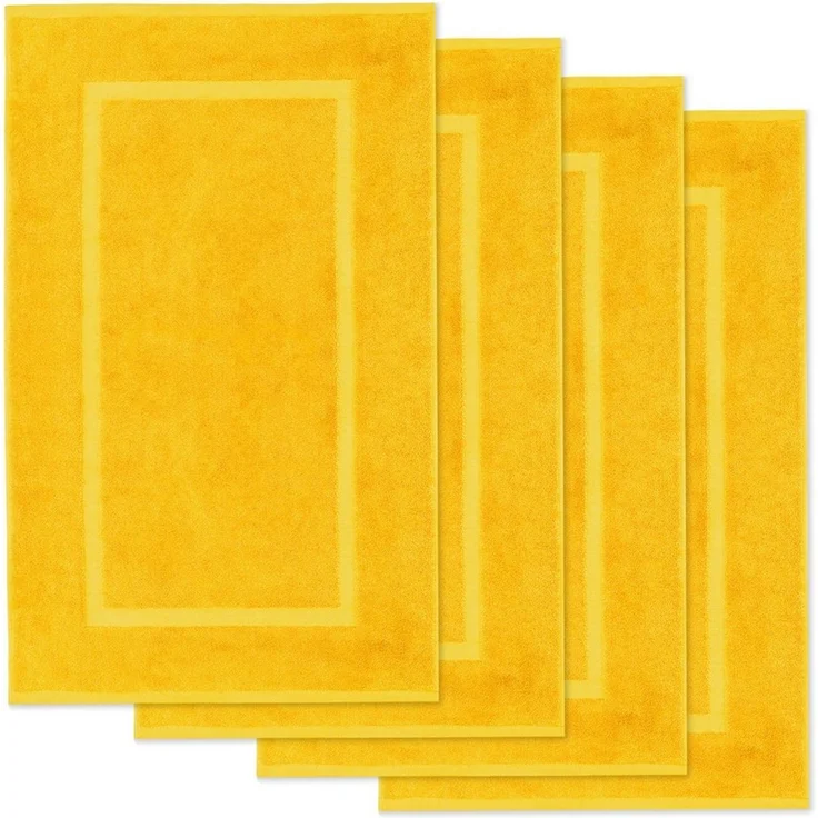 Lavea Badematte 4er Set Badeteppiche Elena Frottee 50x80 cm Badvorleger, 100% Baumwolle, 500 g/m² Frottier, weich & saugstark, pflegeleicht – Bild 5
