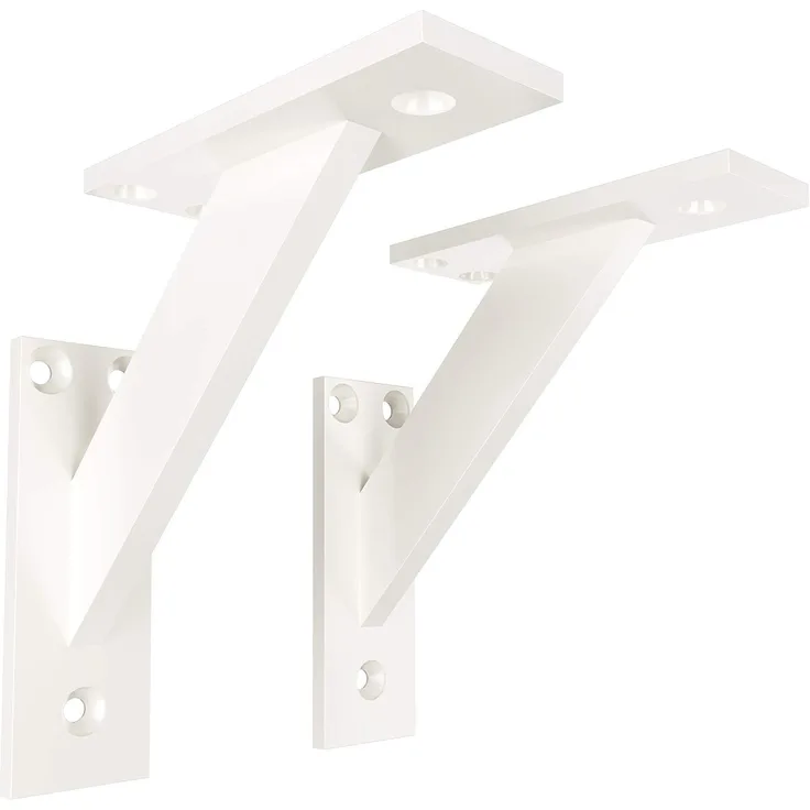sossai® Wandregalhalter 2er Set FSHR Design Regalträger in Weiß, 2-tlg.