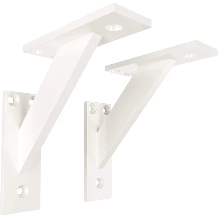 sossai® Wandregalhalter 2er Set FSHR Design Regalträger in Weiß, 2-tlg.
