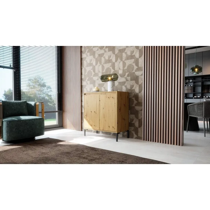 Newroom Sideboard Artisan Eiche 81 cm, Wildeiche Sideboard Vintage Industrial Highboard Anrichte Wohnzimmer