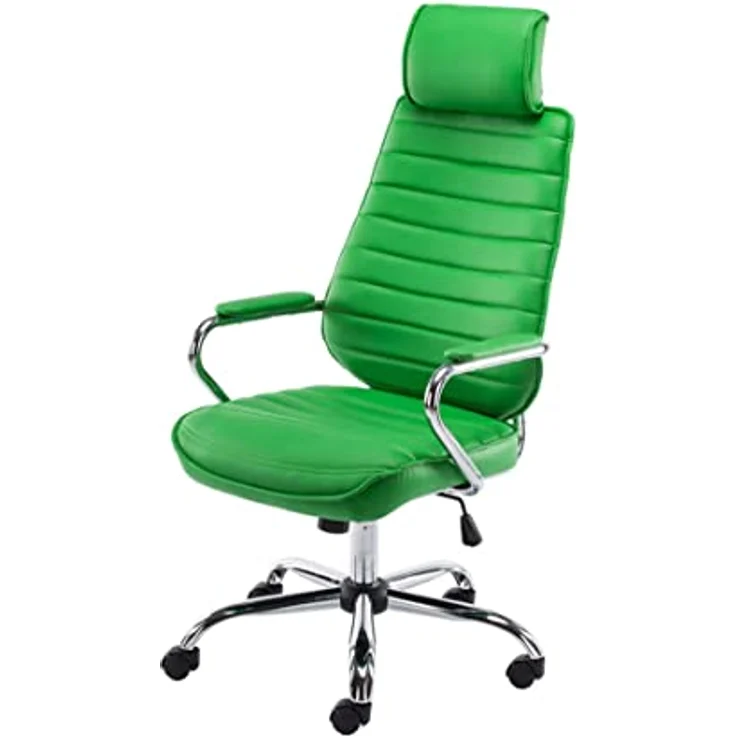 TPFLiving Bürostuhl Rocket, Grüner Drehstuhl mit hochwertigem Textilbezug, Höhenverstellbar, Wippmechanismus, 60x128x67 cm – Bild 1