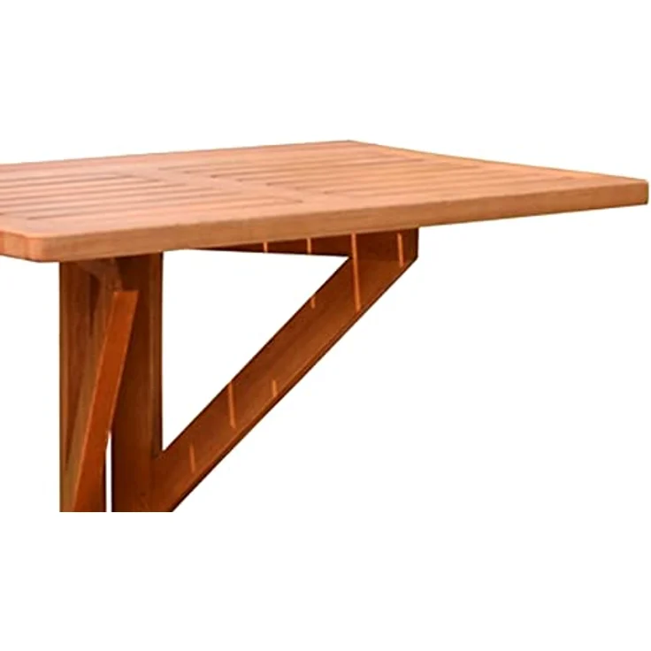 Jardinion Hängetisch Klapptisch 60 x 40 x 37cm, Braun, Eukalyptusholz, witterungsbeständig, platzsparend, für Balkon und Terrasse – Bild 3