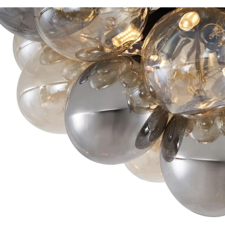 Qazqa Deckenleuchte Uvas, ohne Leuchtmittel, G9, Schwarz, Design, Glas, 6-flammig – Bild 3