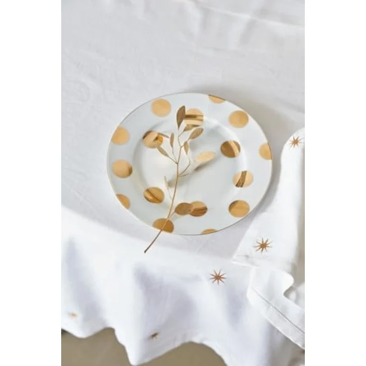 PiP Studio Frühstücksteller Dot Delight Frühstücksteller weiß-gold 23cm – Bild 3