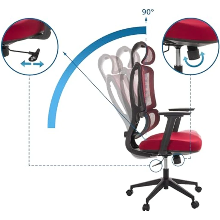 MyBuero Drehstuhl Home Office Bürostuhl ERGOMY Stoff (1 St), Schreibtischstuhl Drehstuhl ergonomisch – Bild 5