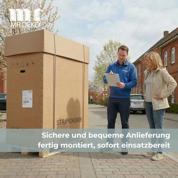 Strandkorb Schleswig Pinie braun PE mokka Dessin 558 – Bild 8