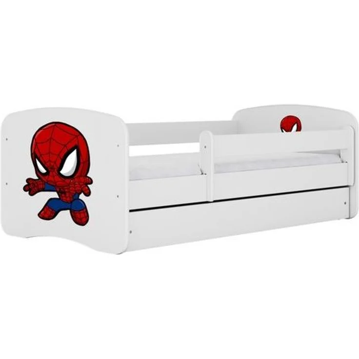 Raumhirsch Furniture Kinderbett 70x140, 80x160, 80x180 cm - Komplettset mit Matratze & Schublade (Bett für Mädchen, Einzelbett für Kinder von 2-12 Jahren, Rausfallschutz und Lattenrost), verschiedene Farben & Designs – Bild 4
