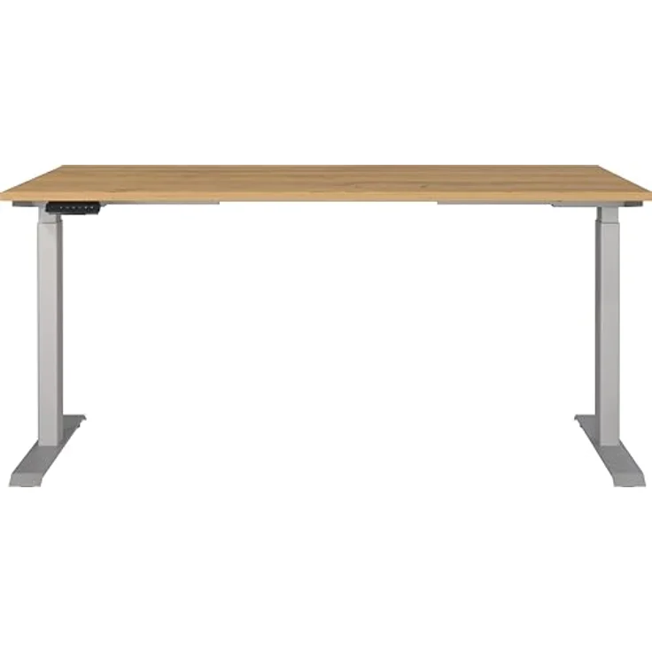 Germania Schreibtisch 7908-638, in Grandson-Eiche-Nb./Silber, EL. höhenverstellb, 160 x 120 x 80 cm (BxHxT) – Bild 4