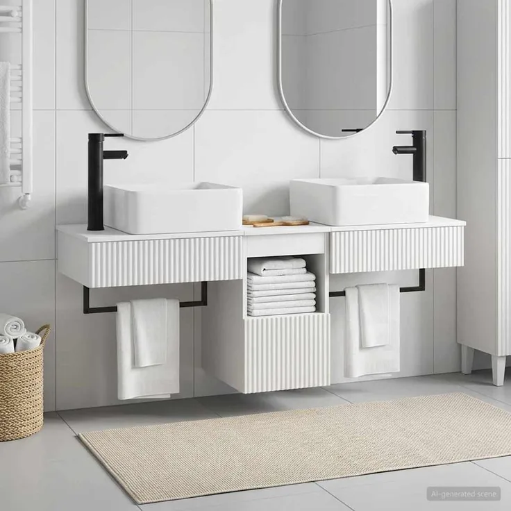 vidaXL Badezimmerschrank-Set 3 stk. Weiß 130 x 41 x 80 cm 3405597