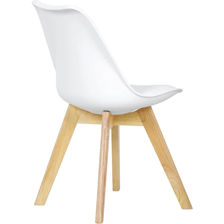 WOLTU Esszimmerstühle 8er Set, Skandinavische Küchenstühle, Wohnzimmerstuhl, Retro Design, Sitzfläche aus Kunstleder, Polsterstuhl Lehnstuhl,Massivholz Beine, Weiß EZS69ws-8 – Bild 6