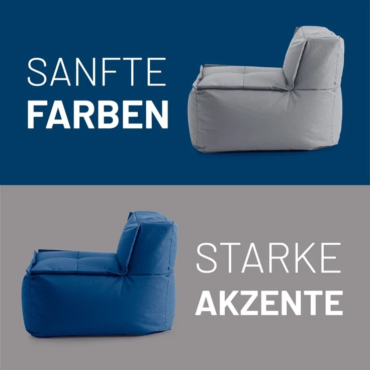 Lumaland Sitzsack-Sofa, Polyester, Mittelteil, Dunkelblau, 70 x 81 x 54 cm – Bild 8