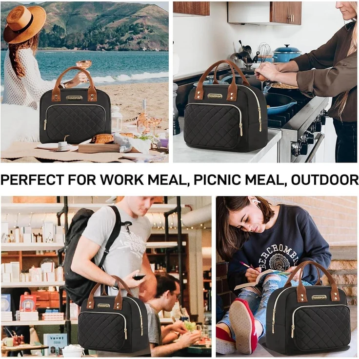Isolierte Lunchtasche für Erwachsene - Gold Schwarz - Auslaufsicher – Bild 7