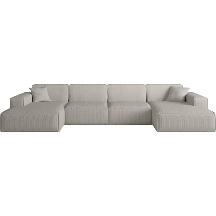 Wohnlandschaft Sofa U-Form CELES PREMIUM in Stoff Scala Sandgrau – Bild 2