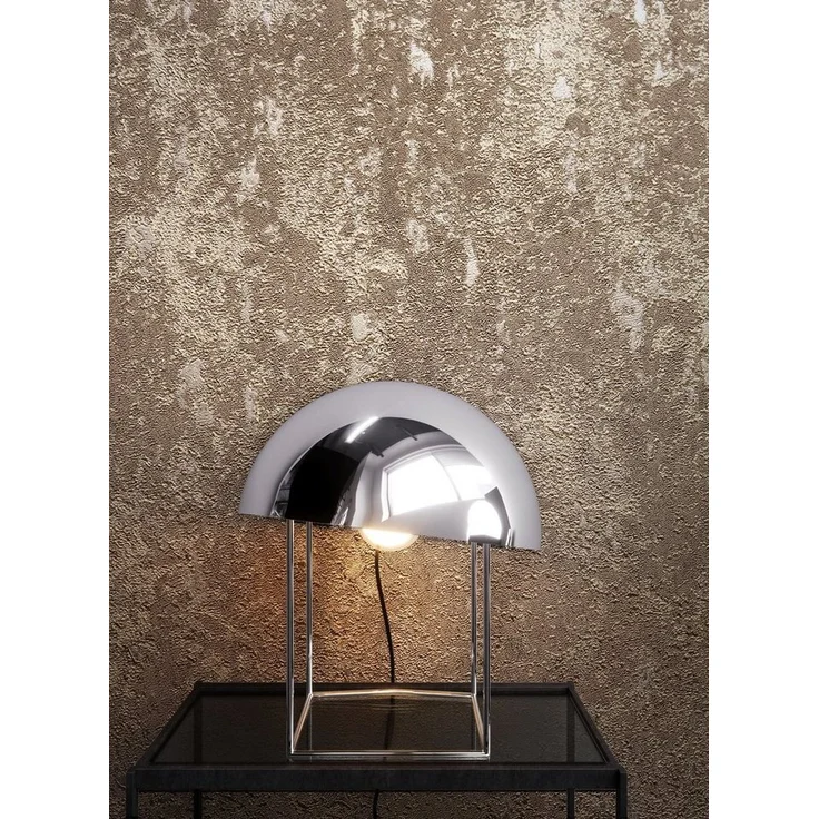 Newroom Vliestapete, Braun Tapete Uni Leicht Glänzend - Beton Gold Silber Betontapete Betonoptik Putzoptik Modern Industrial für Wohnzimmer Schlafzimmer Küche – Bild 1