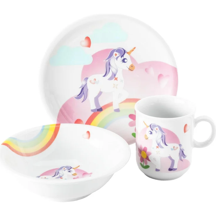 Seltmann Weiden Compact Kindergeschirr Set 3-teilig - Mein kleines Einhorn – Bild 1
