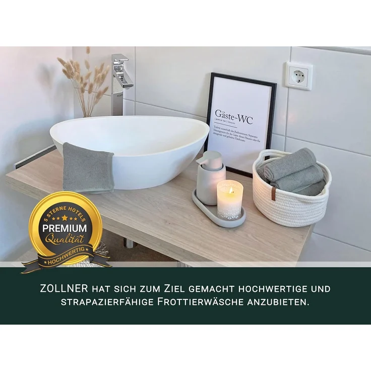 ZOLLNER 10er Set Seiftücher, 30x30 cm, 100% Baumwolle, hellgrau – Bild 5