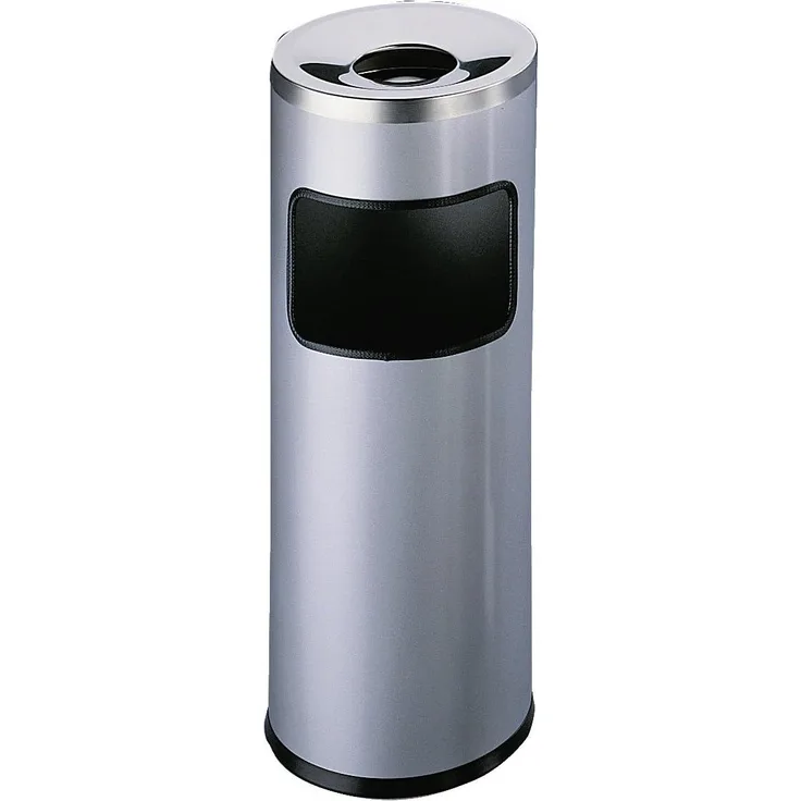 Durable Standascher mit Flammenlöschkopf SAFE rund, Metall, 250x630mm (ØxH), 17 l, silber metallic