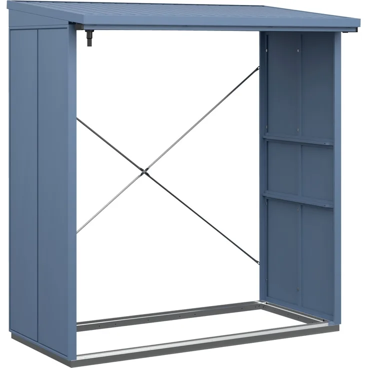 Hörmann Ecostar Metall Kaminholzregal Elegant Typ 2, taubenblau, 181 x 103 x 198 cm (T x B x H)