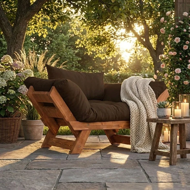 Skye Decor 'CPT8154-140' Garten-Sessel, Teak / Braun, 108-140 x 75 cm – Bild 2